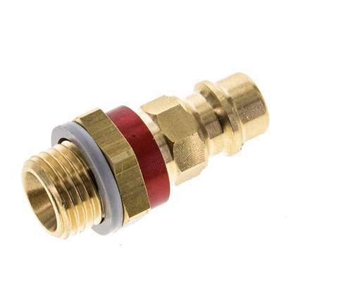 Messing DN 7.2 (Euro) Rood-Coded Luchtkoppeling Insteeknippel G 1/4 inch Buitendraad