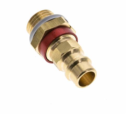 Messing DN 7.2 (Euro) Rood-Coded Luchtkoppeling Insteeknippel G 1/4 inch Buitendraad