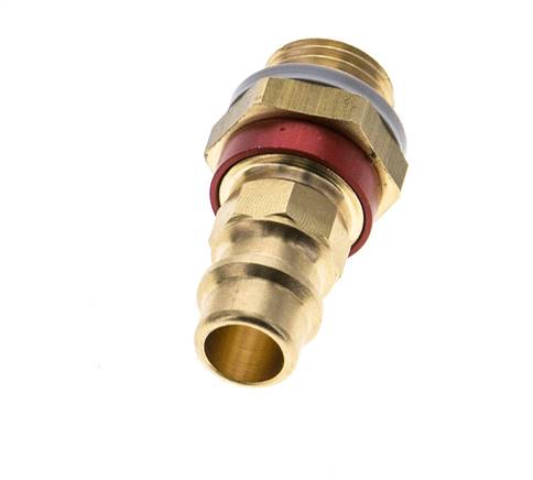 Messing DN 7.2 (Euro) Rood-Coded Luchtkoppeling Insteeknippel G 1/4 inch Buitendraad