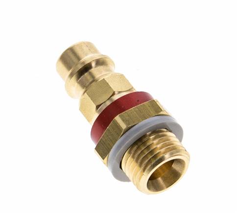 Messing DN 7.2 (Euro) Rood-Coded Luchtkoppeling Insteeknippel G 1/4 inch Buitendraad