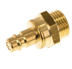 Messing DN 7.2 (Euro) Luchtkoppeling Insteeknippel G 1/2 inch Buitendraad Double Shut-Off