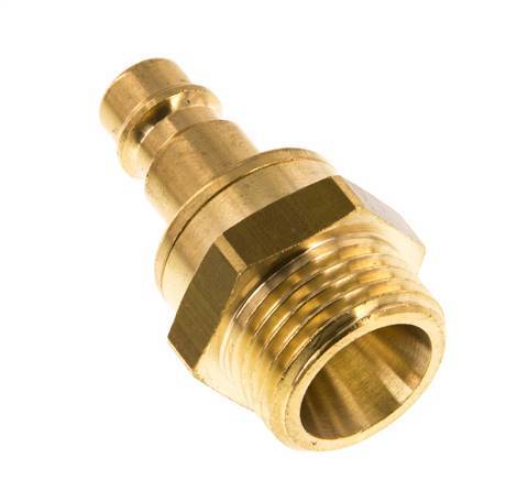 Messing DN 7.2 (Euro) Luchtkoppeling Insteeknippel G 1/2 inch Buitendraad Double Shut-Off