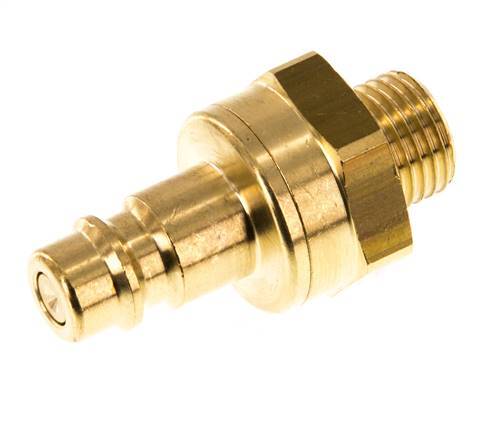 Messing DN 7.2 (Euro) Luchtkoppeling Insteeknippel G 1/4 inch Buitendraad Double Shut-Off