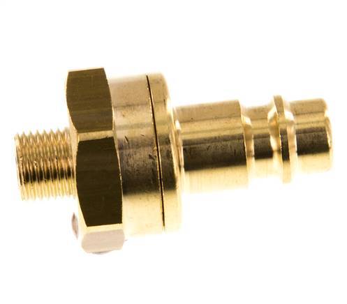 Messing DN 7.2 (Euro) Luchtkoppeling Insteeknippel G 1/8 inch Buitendraad Double Shut-Off