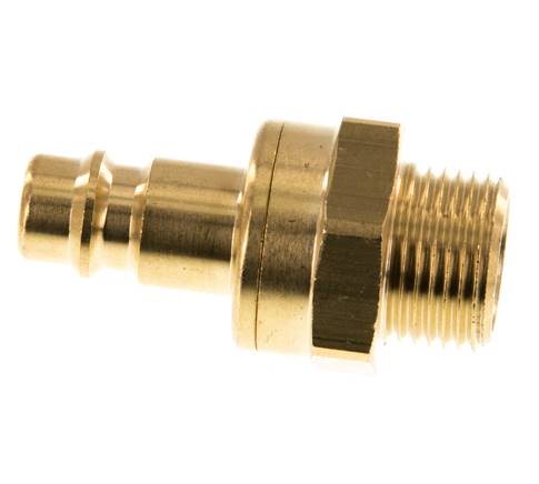 Messing DN 7.2 (Euro) Luchtkoppeling Insteeknippel G 3/8 inch Buitendraad Double Shut-Off