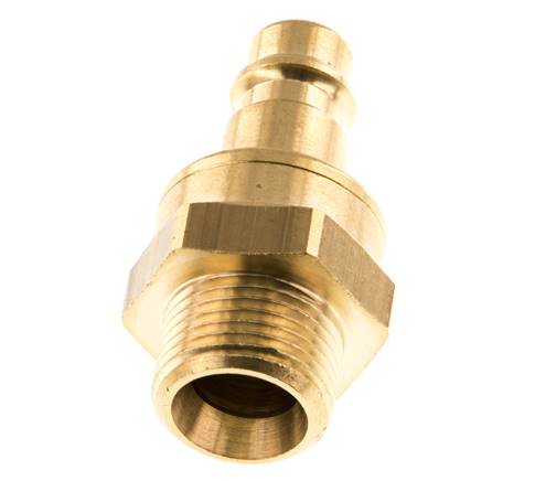 Messing DN 7.2 (Euro) Luchtkoppeling Insteeknippel G 3/8 inch Buitendraad Double Shut-Off