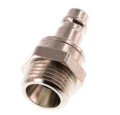 Vernikkeld Messing DN 7.2 (Euro) Luchtkoppeling Insteeknippel G 1/2 inch Buitendraad Double Shut-Off