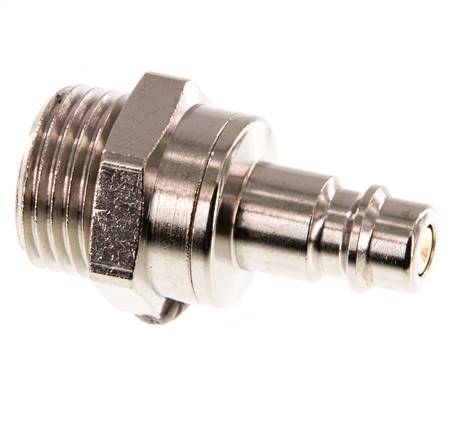 Vernikkeld Messing DN 7.2 (Euro) Luchtkoppeling Insteeknippel G 1/2 inch Buitendraad Double Shut-Off