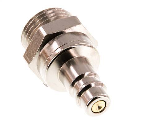 Vernikkeld Messing DN 7.2 (Euro) Luchtkoppeling Insteeknippel G 1/2 inch Buitendraad Double Shut-Off