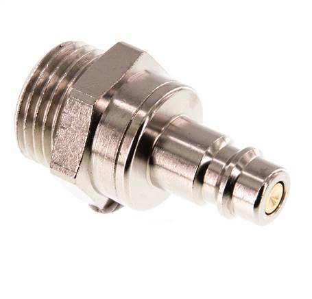 Vernikkeld Messing DN 7.2 (Euro) Luchtkoppeling Insteeknippel G 1/2 inch Buitendraad Double Shut-Off