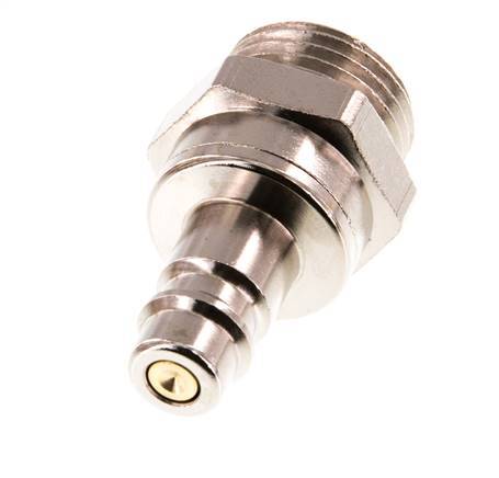 Vernikkeld Messing DN 7.2 (Euro) Luchtkoppeling Insteeknippel G 1/2 inch Buitendraad Double Shut-Off