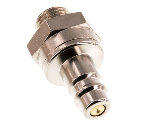 Vernikkeld Messing DN 7.2 (Euro) Luchtkoppeling Insteeknippel G 1/4 inch Buitendraad Double Shut-Off