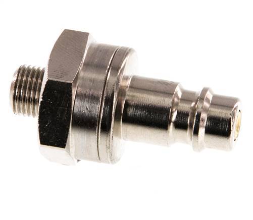 Nickel-plated Brass DN 7.2 (Euro) Air Coupling Plug G 1/8 inch Male Double Shut-Off