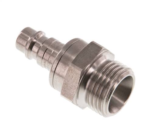 RVS DN 7.2 (Euro) Luchtkoppeling Insteeknippel G 1/2 inch Buitendraad Double Shut-Off