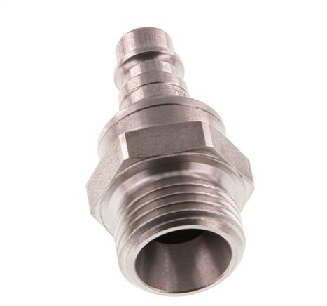 RVS DN 7.2 (Euro) Luchtkoppeling Insteeknippel G 1/2 inch Buitendraad Double Shut-Off