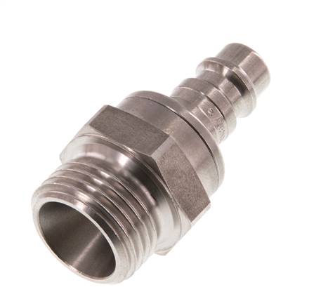RVS DN 7.2 (Euro) Luchtkoppeling Insteeknippel G 1/2 inch Buitendraad Double Shut-Off