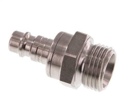 RVS DN 7.2 (Euro) Luchtkoppeling Insteeknippel G 1/2 inch Buitendraad Double Shut-Off