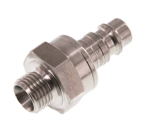 RVS DN 7.2 (Euro) Luchtkoppeling Insteeknippel G 1/4 inch Buitendraad Double Shut-Off