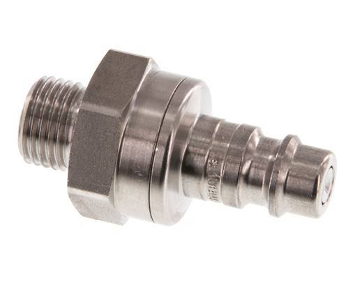 RVS DN 7.2 (Euro) Luchtkoppeling Insteeknippel G 1/4 inch Buitendraad Double Shut-Off