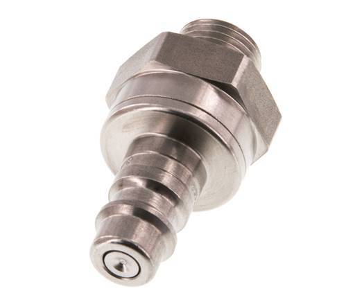 RVS DN 7.2 (Euro) Luchtkoppeling Insteeknippel G 1/4 inch Buitendraad Double Shut-Off