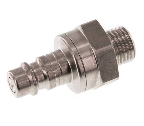 RVS DN 7.2 (Euro) Luchtkoppeling Insteeknippel G 1/4 inch Buitendraad Double Shut-Off