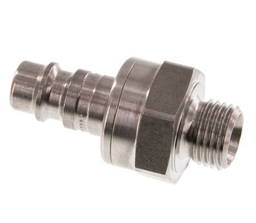 RVS DN 7.2 (Euro) Luchtkoppeling Insteeknippel G 1/4 inch Buitendraad Double Shut-Off