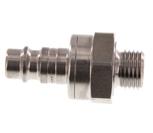 RVS DN 7.2 (Euro) Luchtkoppeling Insteeknippel G 1/4 inch Buitendraad Double Shut-Off