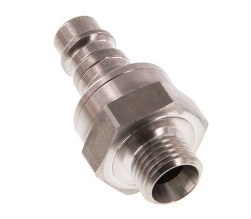 RVS DN 7.2 (Euro) Luchtkoppeling Insteeknippel G 1/4 inch Buitendraad Double Shut-Off