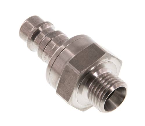 RVS DN 7.2 (Euro) Luchtkoppeling Insteeknippel G 1/4 inch Buitendraad Double Shut-Off