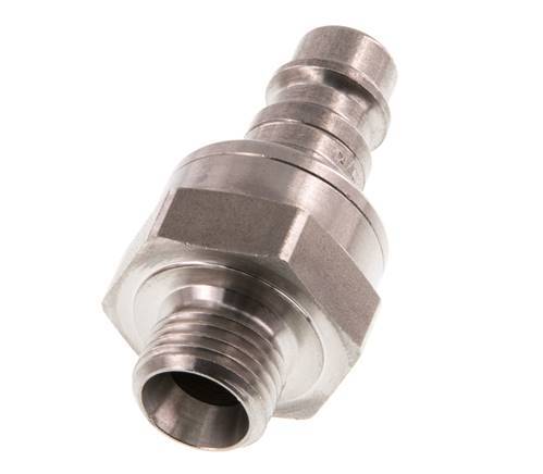 RVS DN 7.2 (Euro) Luchtkoppeling Insteeknippel G 1/4 inch Buitendraad Double Shut-Off