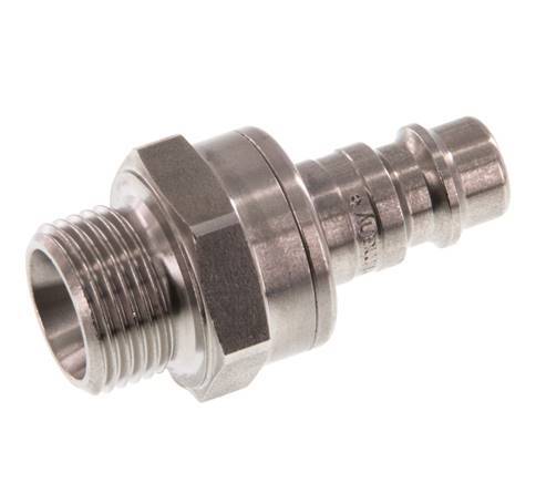 RVS DN 7.2 (Euro) Luchtkoppeling Insteeknippel G 3/8 inch Buitendraad Double Shut-Off