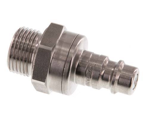 RVS DN 7.2 (Euro) Luchtkoppeling Insteeknippel G 3/8 inch Buitendraad Double Shut-Off