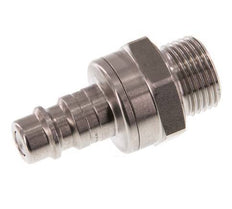 RVS DN 7.2 (Euro) Luchtkoppeling Insteeknippel G 3/8 inch Buitendraad Double Shut-Off