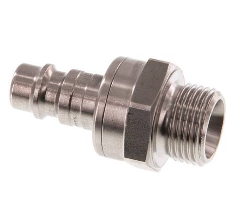 RVS DN 7.2 (Euro) Luchtkoppeling Insteeknippel G 3/8 inch Buitendraad Double Shut-Off