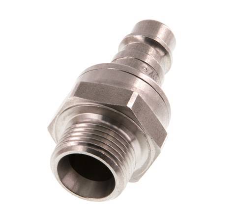 RVS DN 7.2 (Euro) Luchtkoppeling Insteeknippel G 3/8 inch Buitendraad Double Shut-Off