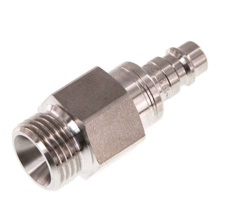 RVS 316L DN 7.2 (Euro) Luchtkoppeling Insteeknippel G 1/2 inch Buitendraad Double Shut-Off
