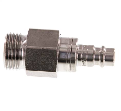 RVS 316L DN 7.2 (Euro) Luchtkoppeling Insteeknippel G 1/2 inch Buitendraad Double Shut-Off
