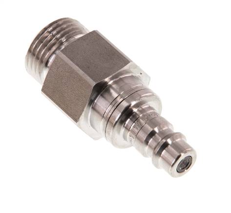 RVS 316L DN 7.2 (Euro) Luchtkoppeling Insteeknippel G 1/2 inch Buitendraad Double Shut-Off