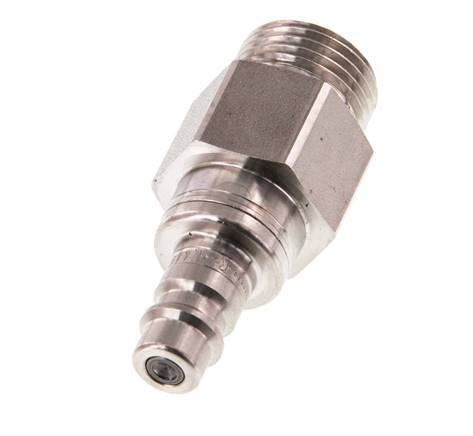 RVS 316L DN 7.2 (Euro) Luchtkoppeling Insteeknippel G 1/2 inch Buitendraad Double Shut-Off