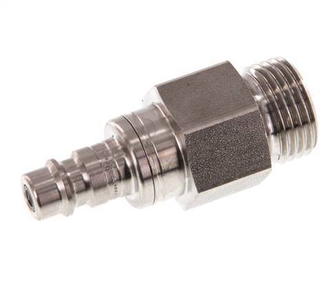 RVS 316L DN 7.2 (Euro) Luchtkoppeling Insteeknippel G 1/2 inch Buitendraad Double Shut-Off