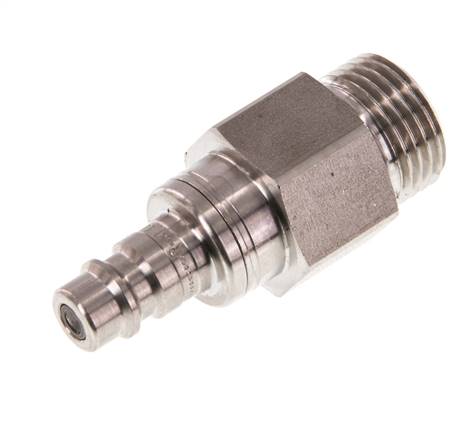 RVS 316L DN 7.2 (Euro) Luchtkoppeling Insteeknippel G 1/2 inch Buitendraad Double Shut-Off