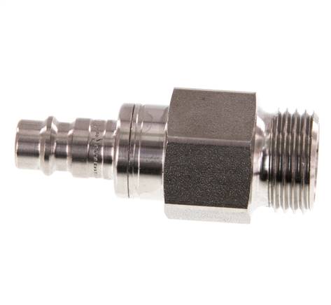 RVS 316L DN 7.2 (Euro) Luchtkoppeling Insteeknippel G 1/2 inch Buitendraad Double Shut-Off