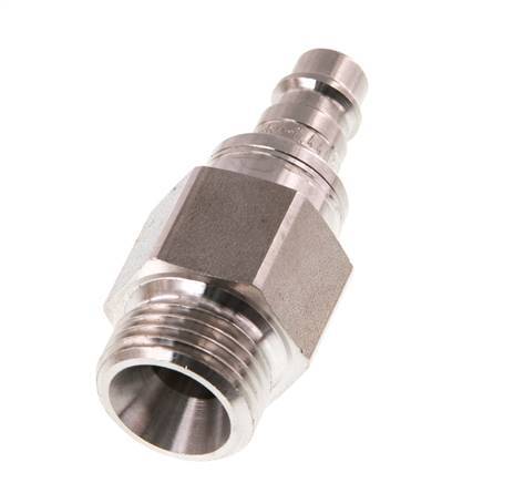 RVS 316L DN 7.2 (Euro) Luchtkoppeling Insteeknippel G 1/2 inch Buitendraad Double Shut-Off