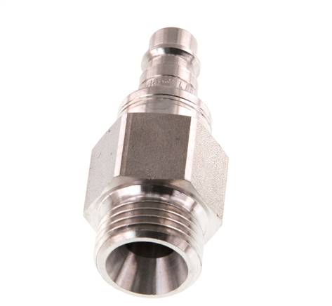 RVS 316L DN 7.2 (Euro) Luchtkoppeling Insteeknippel G 1/2 inch Buitendraad Double Shut-Off