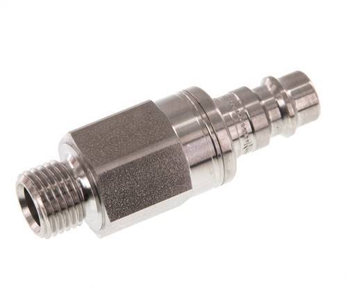 RVS 316L DN 7.2 (Euro) Luchtkoppeling Insteeknippel G 1/4 inch Buitendraad Double Shut-Off