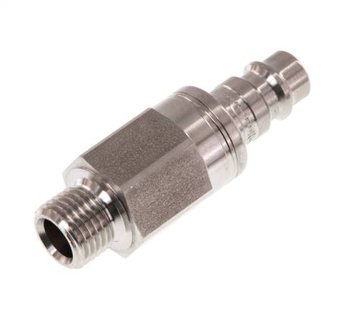 RVS 316L DN 7.2 (Euro) Luchtkoppeling Insteeknippel G 1/4 inch Buitendraad Double Shut-Off