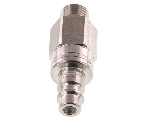RVS 316L DN 7.2 (Euro) Luchtkoppeling Insteeknippel G 1/4 inch Buitendraad Double Shut-Off