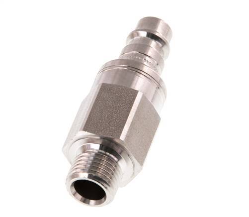 RVS 316L DN 7.2 (Euro) Luchtkoppeling Insteeknippel G 1/4 inch Buitendraad Double Shut-Off