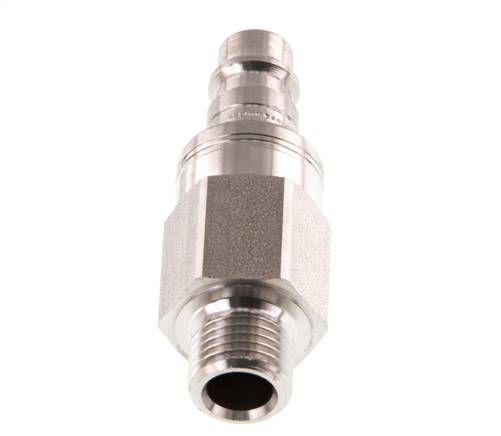 RVS 316L DN 7.2 (Euro) Luchtkoppeling Insteeknippel G 1/4 inch Buitendraad Double Shut-Off
