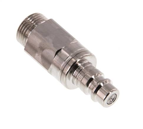 RVS 316L DN 7.2 (Euro) Luchtkoppeling Insteeknippel G 3/8 inch Buitendraad Double Shut-Off